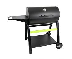Cookin garden - Barbacoa para Carbón Tonino 70 - Parrilla y Plancha - Barbacoa de Acero y Superficie de Cocción de Hierro Fundido Esmaltado - Gran Capacidad - Tapa y Termómetro - Jardín - CH527T
