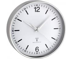 TFA Aluminio de Radio Reloj de Pared, Blanco, 19.5 x 4.5 x 19.5 cm
