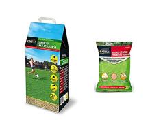 Césped Compacto de gran Resistencia - 5kg + Abono Cesped Primavera-Verano Saco 4kg