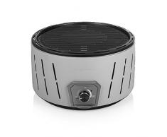 Campart Travel BQ-6840 - Barbacoa de Carbón Albufeira, Compacta con Ventilador, Batería Extraíble, Rápido Encendido, Bolsa de Almacenamiento Incluida, Gris y Negro, 19.5 x 34 x 34 cm