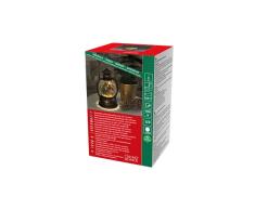 Farol LED Konstsmide 3497-000 con forma de bola de Papá Noel, con temporizador de 5 horas, lleno de agua, blanco cálido, funciona con pilas, interior, escena de Papá Noel, diámetro 12,7 cm