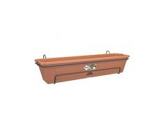 Elho Green Basics Balcony Box Allin1 70 - Jardinera - Rojo suave en tonos - Exterior y balcón - L 25.7 x W 69.2 x H 16.7 cm