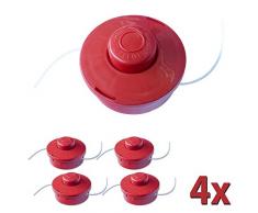 4x Nemaxx FS2 carrete de hilo doble con arrancador automático accesorios de corte hilo de nylon línea de nylon carrete para desbrozadora gasolina - rojo