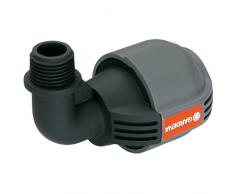 Gardena 2780-20 - Unión de L con rosca macho para sistema de aspersión, pieza de conexión para conectar el aspersor emergente al extremo de la tubería, 25 mm y 1/2, unión roscada estanca