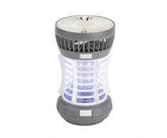 Jata MOST3532 - Lámpara Antimosquitos Eléctrico, Linterna, Ventilador y luz de Emergencia, Uso Interior y Exterior,Área de acción 60 m², Carga USB, Elimina por Descarga