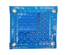 MANTA TÉRMICA (5x5.5m) DE 700 MICRAS GEOBUBBLE REFORZADA CON POLIETILENO Y CON REFUERZO EN TODO EL CONTORNO + CUBIERTA DE PROTECCIÓN PARA COBERTOR SOLAR + ENROLLADOR TELESCÓPICO