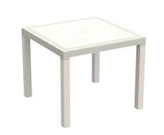 Duramax Cedarattan 4 plazas, jardín con Soporte para sombrilla, Mesa de Comedor Cuadrada para Interiores y Exteriores, Muebles de Patio, Duradero, Rayos UV y Resistente a la Intemperie, Color Gris