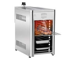 Barbec-U Barbacoa de Mesa de Gas de Acero Inoxidable de Alta Potencia de 200 a 800 °C en 10 Niveles de cocción para Carne, Pescado, Frutas de mar, Verduras