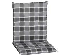 greemotion Cojines de Asiento Almería, Almohadas de Asiento de algodón y poliéster, Cojines de Asiento para sillas con Respaldo bajo patrón tartán Gris