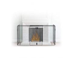 Relaxdays 10022306 Protector de Chimenea para Niños Ajustable, Negro, 46x150x67 cm