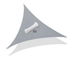 VOUNOT Toldo Vela de Sombra Triangular 5x5x5m, Toldo Parasol Terraza Protección Rayos UV Impermeable, para Exterior, Jardín, Patio, Gris