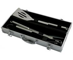 Galileo Casa 2401293 Juego de 3 Accesorios de Cubertería para Barbacoa, de Aluminio, con Caja