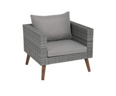 greemotion Gomera Sillón Lounge de jardín, Gris, ca. 80 x 64 x 75 cm