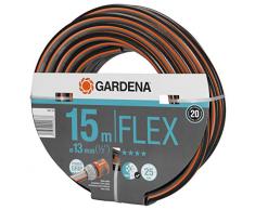 Gardena Manguera Comfort FLEX de 13 mm (1/2 pulgadas), 15 m: manguera de jardín flexible y dimensionalmente estable con perfil de agarre eléctrico, hecha de malla espiral de calidad, presión 25 bar