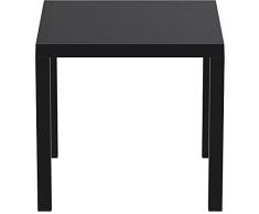 RESOL Arctic Mesa de Comedor de Jardín 80x80 Cuadrada | 2 ó 4 Personas | Elegante y Robusta | Protección UV para Uso Exterior en Patio, Terraza o Porche - Color Negro