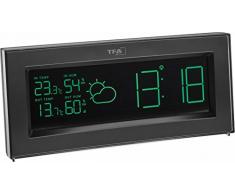 TFA Dostmann 35.1147.01.It Coloris estación meteorológica de con Color Sharp Cambio de Color de Pantalla y Exterior emisor, Negro, 20 x 3 x 9 cm