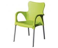 Garden Life 8306AL-05 Sillón apilable, Verde (limón), 46x54x86 cm