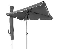 VOUNOT Sombrilla Rectangular para Terraza, Jardín, Playa, Balcón, Piscina, Patio, 200x125 cm, Parasol Exterior con Funda Protectora, Protección UV50+, Gris