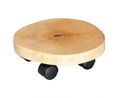 WAGNER Soporte con ruedas para plantas TRONCO Ø 25-30 x 8 cm I Carrito para flores para interior I Carrito para bañera de tronco de árbol, abedul natural aceitado I Capacidad de carga 50 kg - 20026801