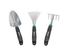 Gardena 8964-30 8964-30-Set de Herramientas Contenido 1 Pala transplantadora Mano Rastrillo de césped Comfort En Set de 18 Unidades, Standard