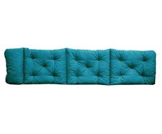 Ambientehome Deck Chair – Fregadero para Tumbona, ca 195 x 49 x 8 cm, Cojines Acolchados, cojín, Azul