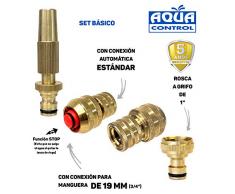 Conexiones premium de tubería manguera 19 mm jardín latón; conectores grifo; enlace manguera; lanza metálica de riego; rosca a grifo 1/2
