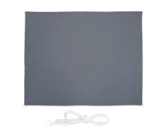 Relaxdays Toldo Vela Rectangular, 5 x 6 m, Repelente al Agua, Protección UV, con Cuerdas, Terraza, Balcón, Color Gris