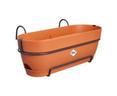 Elho Vibia Campana Trough Allin1 50 - Jardinera por Balcón - Ø 50.4 x H 17.7 cm - Marrón/Terra