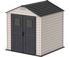 Duramax - caseta cobertizo jardín - STOREMAX PLUS 7X7 - Resina PVC - color gris antracita - 2.1 x 2.1 x 2.3 metros - incluye suelo