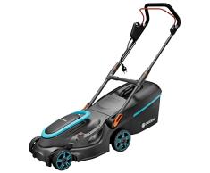 Gardena cortacésped eléctrico PowerMax 37/1800 G2: segadora hasta 500 m², potencia 1800 W, anchura de corte 37 cm, capacidad 45 l, altura de corte 35-65 mm, asa ErgoTec Plus, plegable (14637-20)