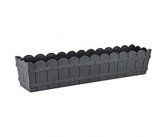 Emsa Country Window Box - Jardinera resistente a los rayos UV, resistente a heladas, Antracita, 75 x 17 x 15 cm