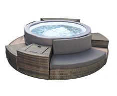 NETSPA - Mobiliario para SPA Vita Premium 160 Exterior, Gris/marrón