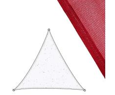 Toldo Vela de sombreo Triangular Rojo de Fibras HDPE de 300x300x300 cm