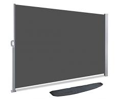 VOUNOT Toldo Lateral Retráctil, Protege la Privacidad, Protector Solar a Prueba de Viento, para Balcón, Jardin, Terraza, 180 x 300cm, Gris