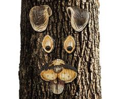 Relaxdays Decoración Árbol Cara de Conejo, Poliresina-Metal, Marrón-Beige