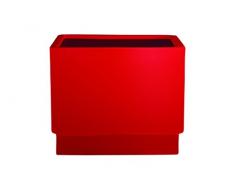 Hobby Flower Basic - Maceta Cuadrada con Sistema de Auto-riego, 35 x 35 x 35 cm, Color Rojo