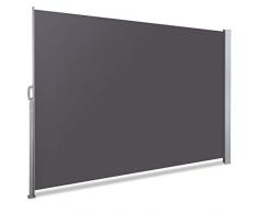 VOUNOT Toldo Lateral Retráctil, Protege la Privacidad, Protector Solar a Prueba de Viento, para Balcón, Jardin, Terraza, 160 x 300cm, Negro-Antracita
