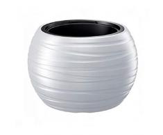 ProsperPlast Maceta Redonda con deposito 36L Maze de plastico en Color Blanco (Largo) x 43,6 (Ancho) x 29,9 (Altura) cm