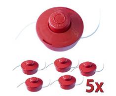5x Nemaxx FS2 carrete de hilo doble con arrancador automático accesorios de corte hilo de nylon línea de nylon carrete para desbrozadora gasolina - rojo
