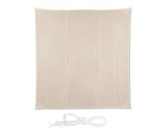 Relaxdays Toldo Vela Cuadrado, Impermeable, Protección Rayos UV, con Cuerdas para tensar, Beige, 5 x 5 m