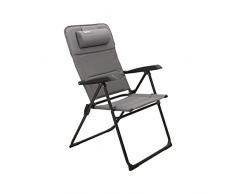 Homecall silla de jardín plegable acolchada con espuma de secado rápido y respaldo ajustable, gris