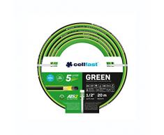 Cellfast Manguera de jardín Green ATS2, Duradera, Flexible de 5 Capas ATS2, Resistente a los Rayos UV y a Las Algas, sin Metales Pesados, 30 Bar, -20/60 ° C a 1/2 Pulgadas, 20 m