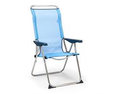 Solenny 50001072725182 - Sillón 5 Posiciones Respaldo Anatómico Azul y Blanco