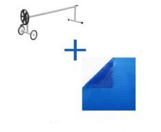International Pool Protection Pack Manta TÉRMICA DE 350 MICRAS Eco (3x5m) + ENROLLADOR TELESCÓPICO DE 81mm.