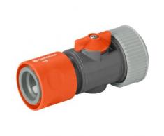 GARDENA 2943-20 - Regulador stop. Ideal para cambiar los accesorios sin tener que volver a cerrar el grifo, especialmente adecuado cuando la presión del agua es elevada. Para mangueras Ø int. 19 mm. En blister.