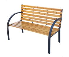 Aktive 61043 - Banco jardín Exterior, Banco de madera 122x52,5x82xm, Decoración de jardines, terrazas o patios, Capacidad 2 personas, Muebles de jardín