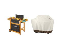 Campingaz Woody Adelaide 3 Barbacoa de Gas con 3 Quemadores, 14 Kw, Fácil Sistema de Limpieza Instaclean + Amazon Basics - Funda protectora para barbacoa