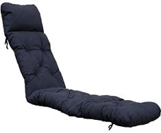 Strandgut Cojín acolchado para tumbona, 195 x 49 cm, color gris oscuro