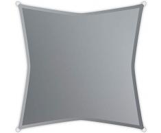 Windhager Toldo SunSail Riviera, Cuadrado 3,6 x 3,6 m, protección UV, Impermeable, Repelente al Agua, Gris Plateado, 10891