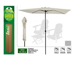 Aktive Garden 53879 - Parasol Rectangular, 120 x 200 cm, Mástilil Aluminio 38 mm, Blanco Roto